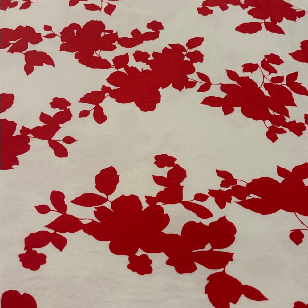 Talbots White & Red Boat Neck Floral Rayon Blend Top SZ 2X plus size work wear - Picture 10 of 11